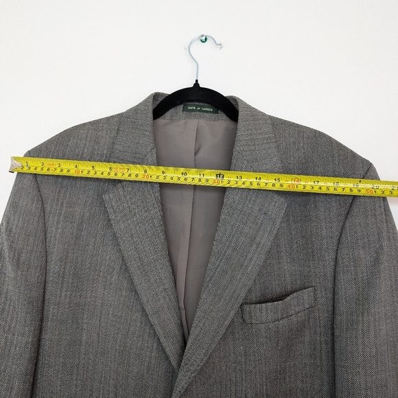 Lauren Ralph Lauren 100% Wool Herringbone Patterned Blazer Sz 44R - Picture 13 of 14